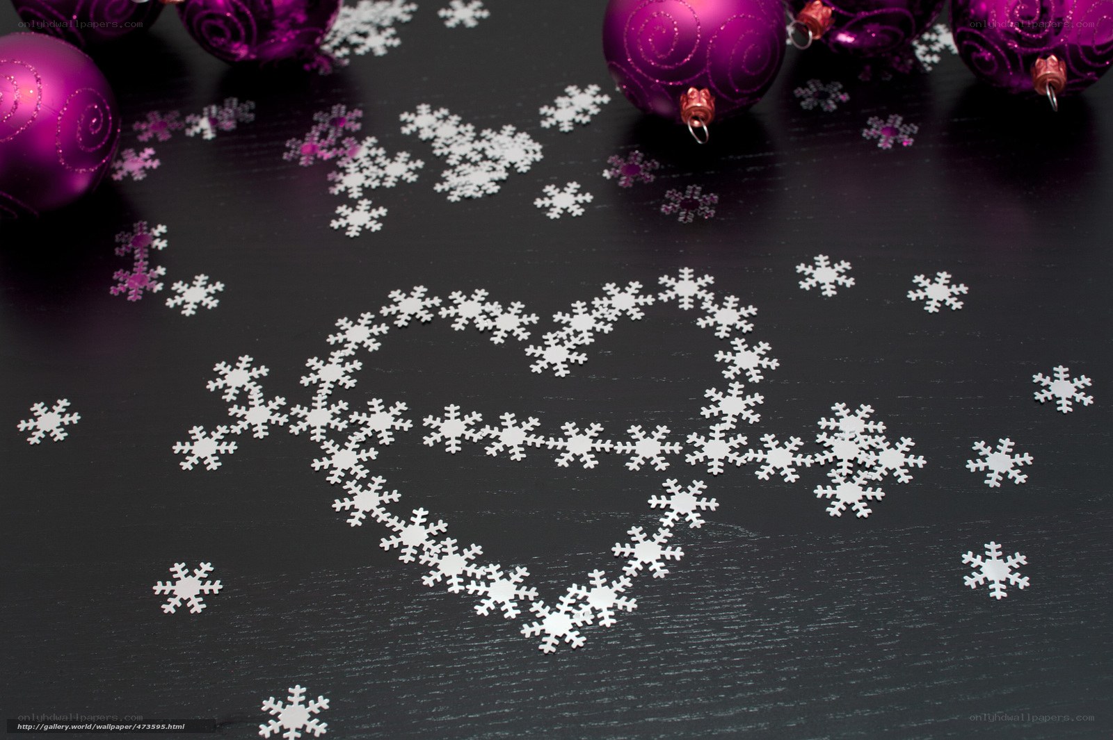 snowflakes forming a heart