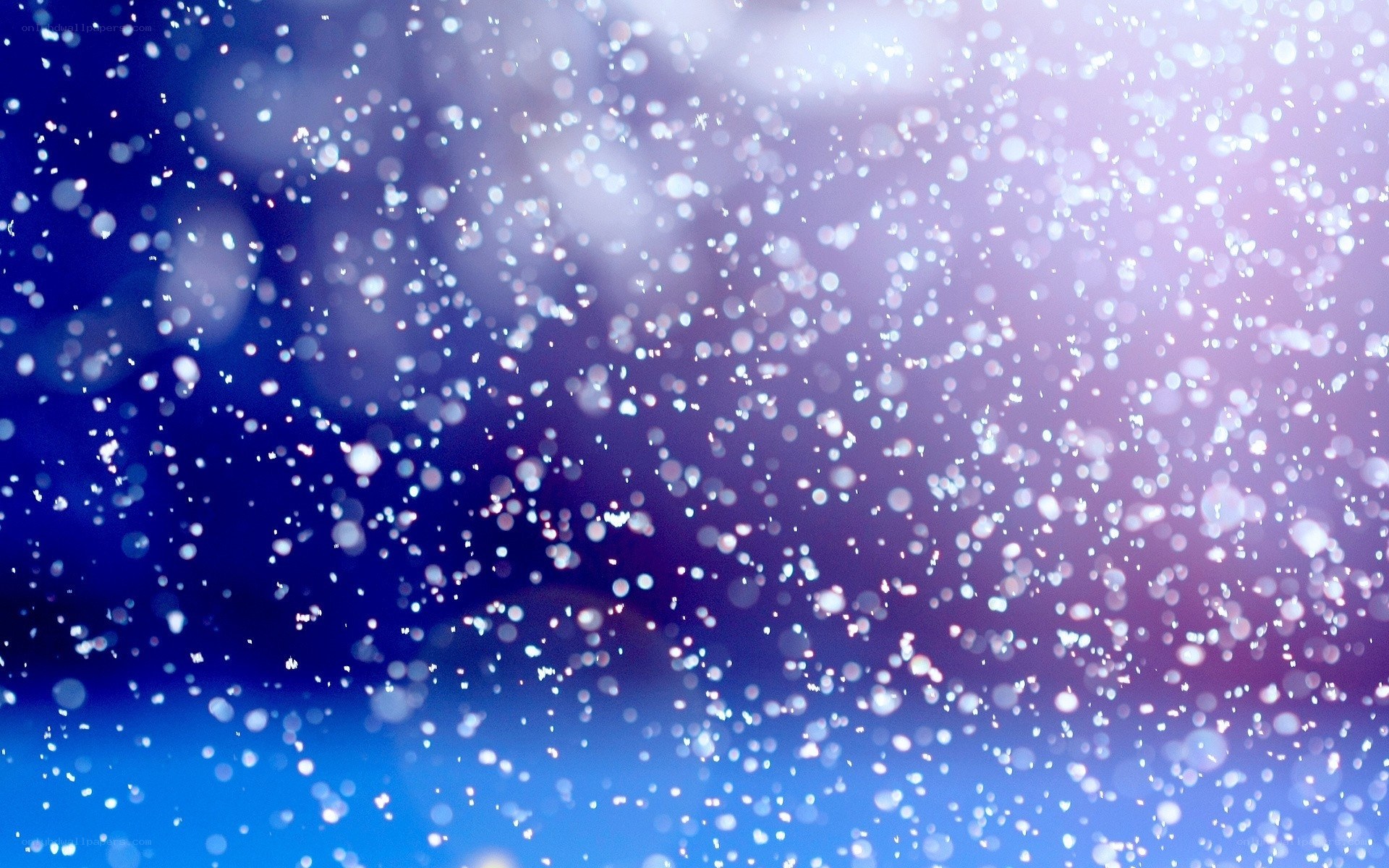 Snowflakes in blue light
