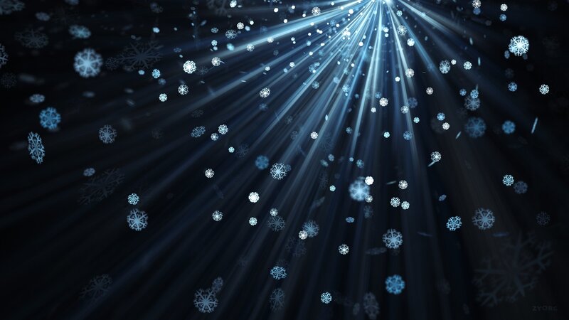 Snowflakes in Light Beams