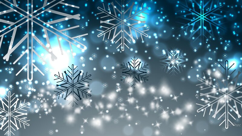 Snowflakes in Winter — Blue