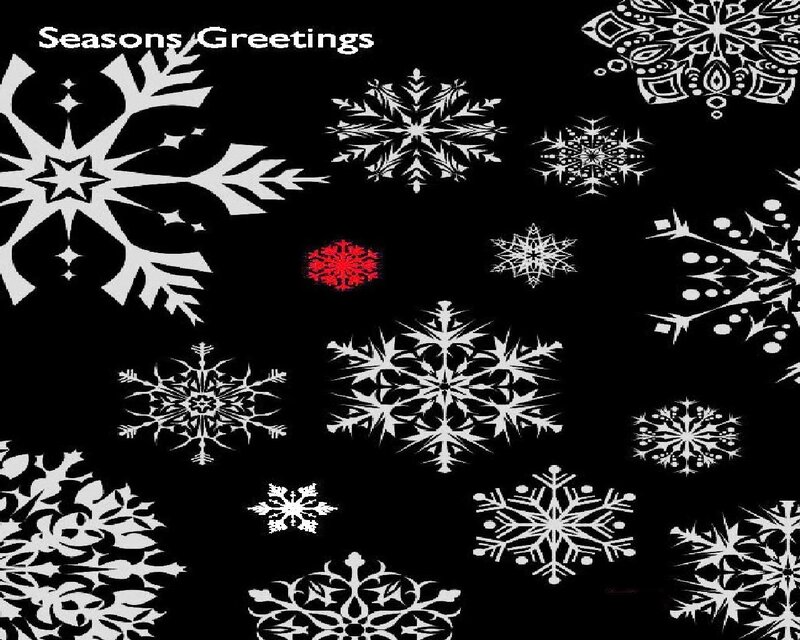 Snowflakes on Black Background — Festive, Winter