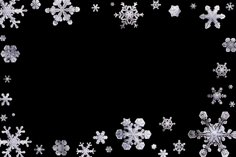 Snowflakes on Black Background