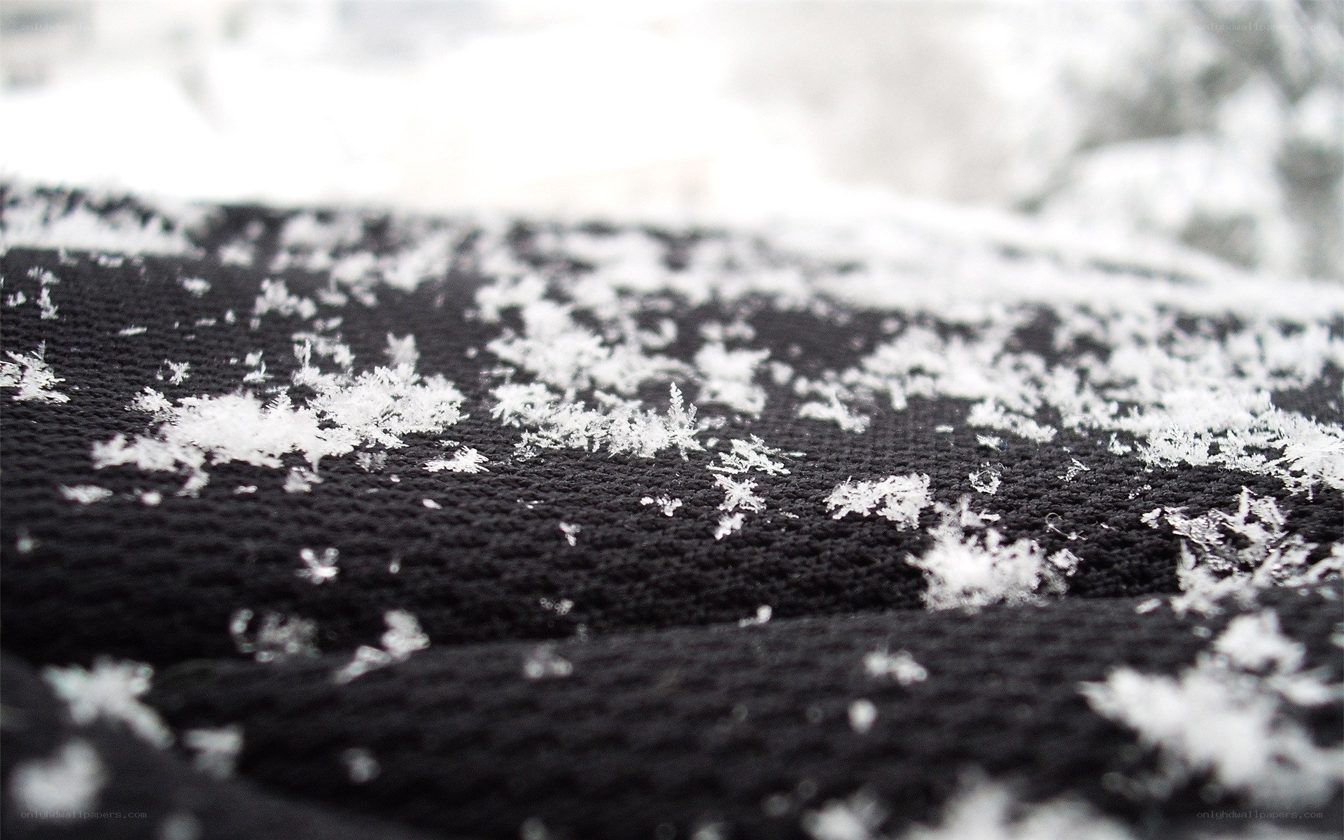 snowflakes on black fabric