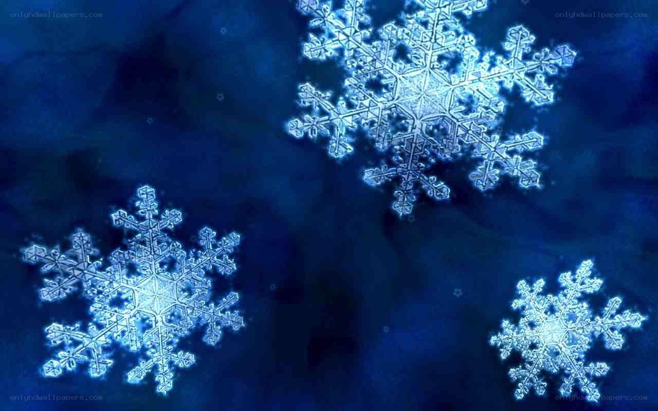snowflakes on blue background