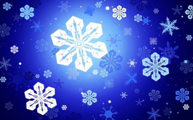 Snowflakes on Blue Background — Calm, Blue Gradient