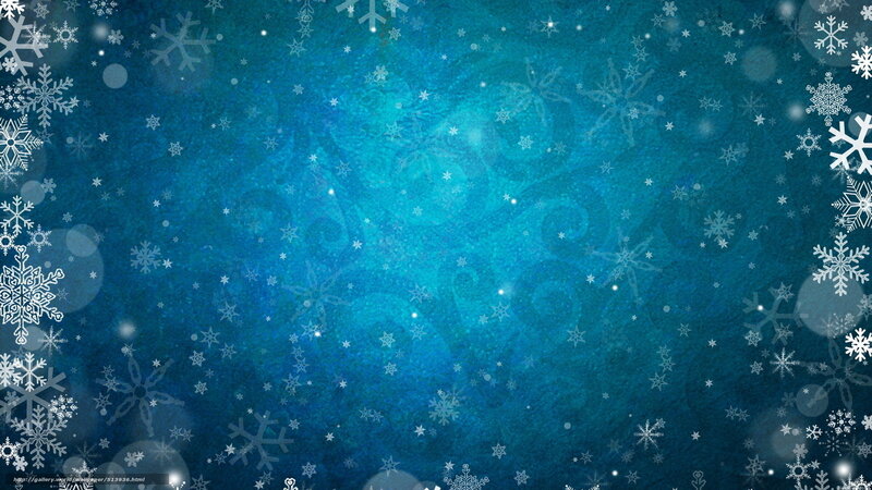 Snowflakes on Blue Background — Calm, Winter, Digital Art, Bokeh, Blue Texture