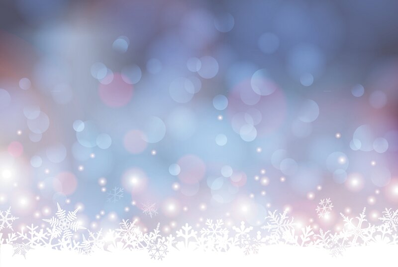 Snowflakes on Blue Background — Calm, Winter, Digital Art, Bokeh, Light