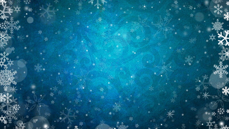 Snowflakes on Blue Background — Calm, Winter, Digital Art, Bokeh, Stars