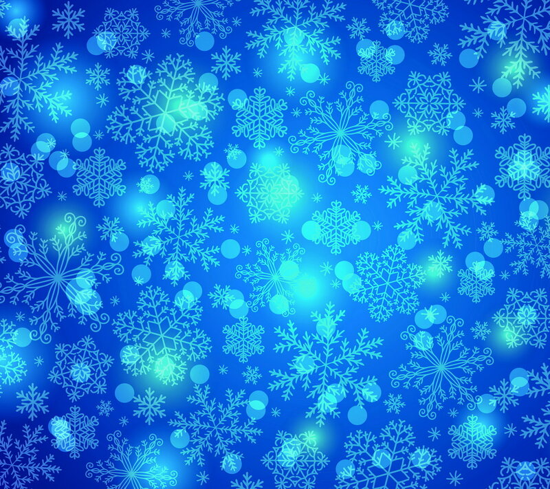 Snowflakes on Blue Background — Calm, Winter, Digital Art, Glow