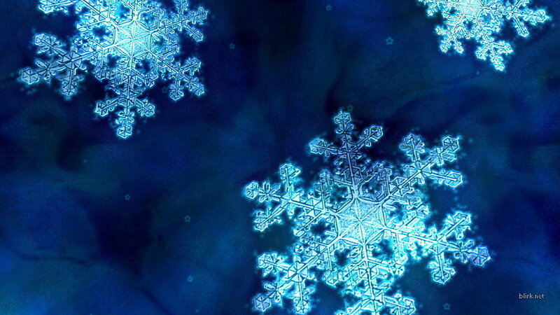 Snowflakes on Blue Background — Calm, Winter, Digital Art, Stars, White