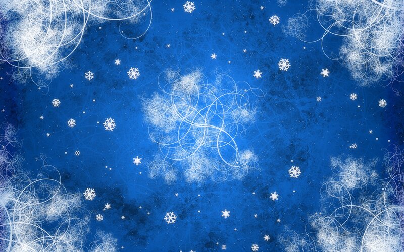 Snowflakes on Blue Background — Calm, Winter, Digital Art, Swirls