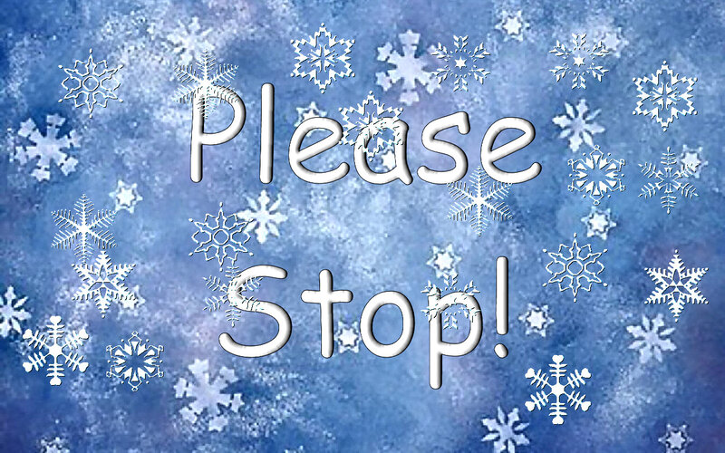 Snowflakes on Blue Background — Calm, Winter, Digital Art, Text