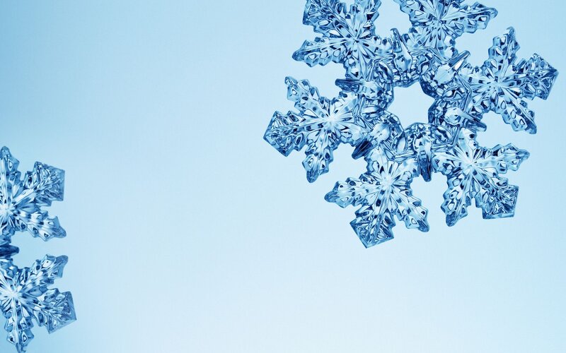 Snowflakes on Blue Background — Calm, Winter, Photograph