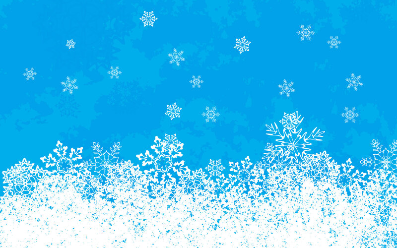 Snowflakes on Blue Background — Calm, Winter, Vector Art, Blue Sky