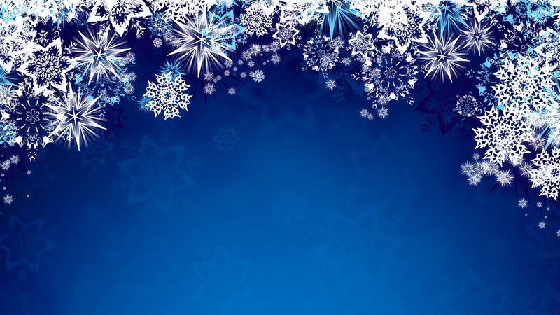 Snowflakes on Blue Background — Festive, Winter, Digital Art, Blue Gradient