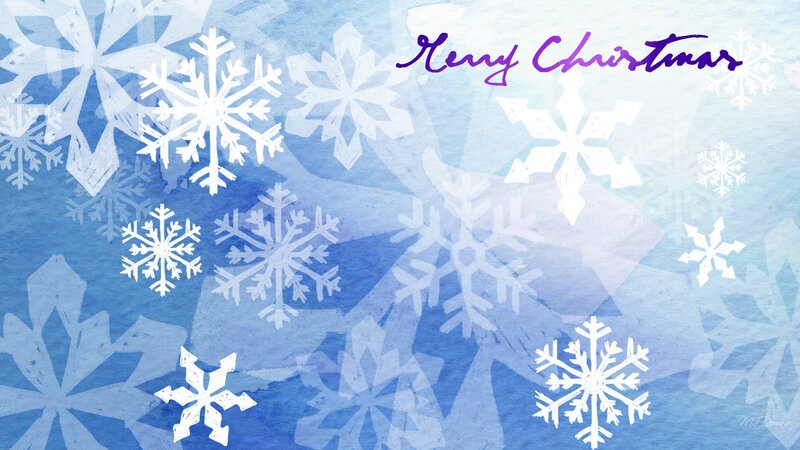 Snowflakes on Blue Background — Festive, Winter