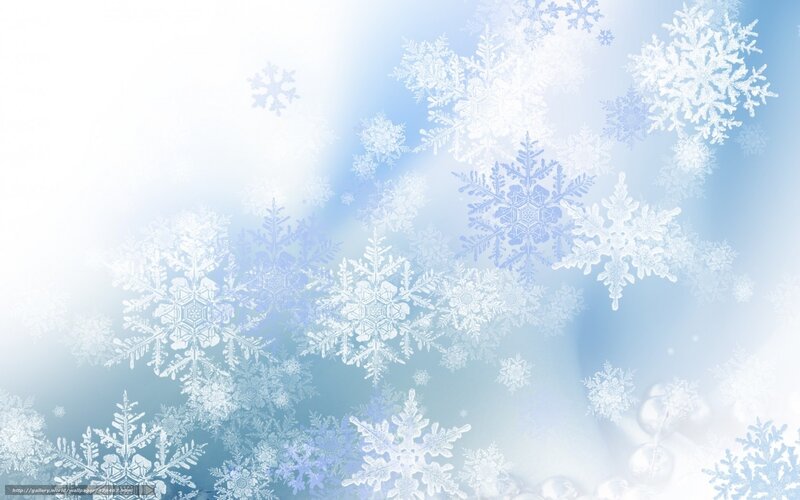 Snowflakes on Blue Background — White, Calm