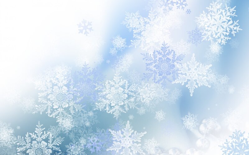 Snowflakes on Blue Background — White