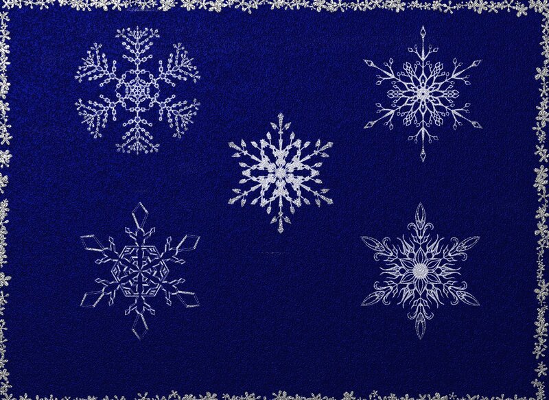 Snowflakes on Blue Fabric