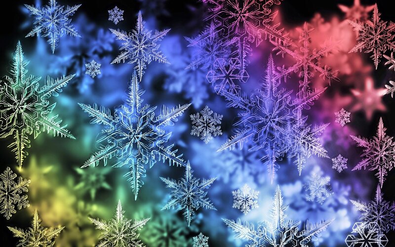 Snowflakes on Colorful Background — Blue