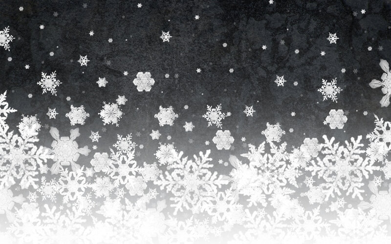 Snowflakes on Dark Background — Black