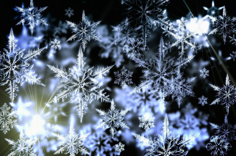 Snowflakes on Dark Background — White