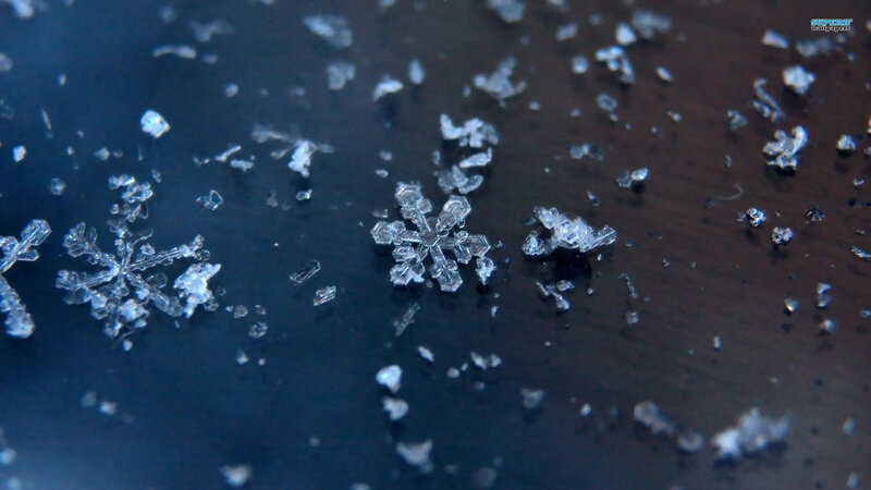 Snowflakes on Dark Surface — Blue