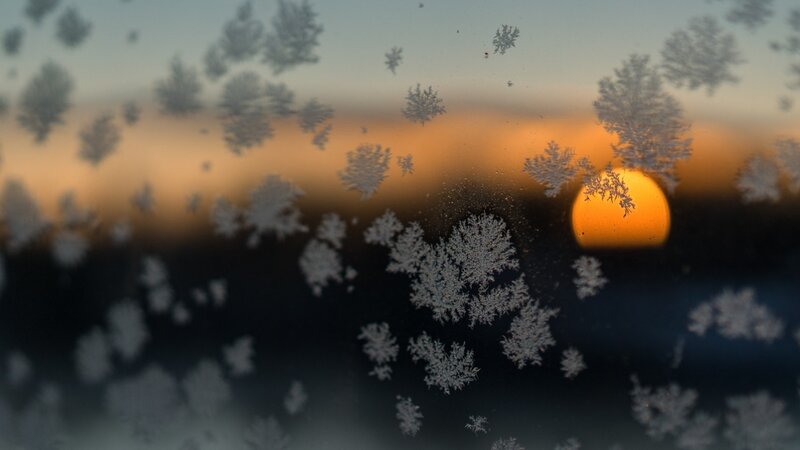 Snowflakes on Glass — Orange