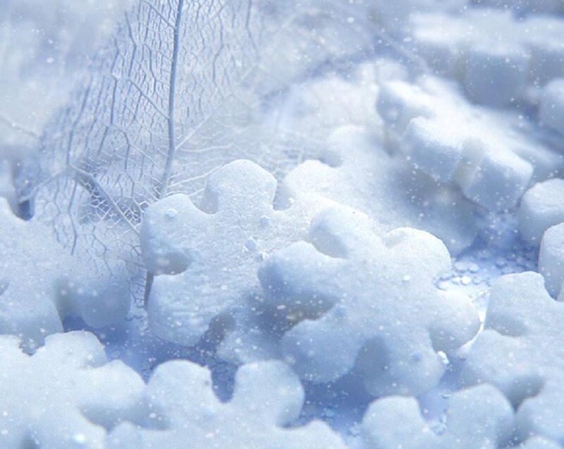 Snowflakes on Leaf