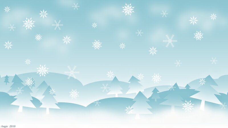 Snowflakes over Winter Trees