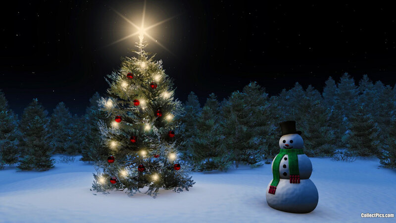 Snowman and Christmas Tree
