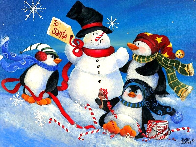 Snowman and Penguins
