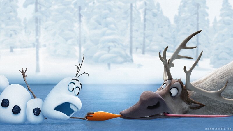 Snowman and Reindeer — White