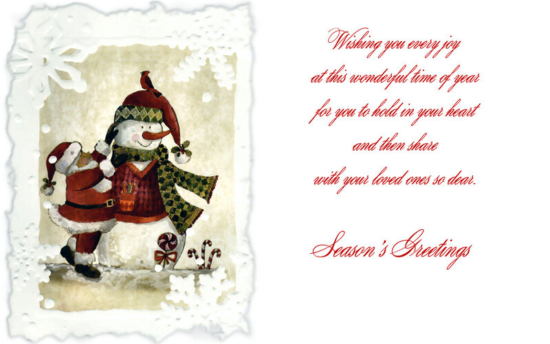 Snowman and Santa Claus — Red
