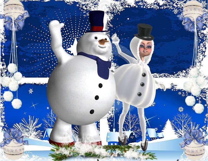 Snowman and Snowwoman