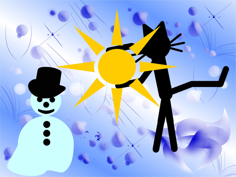 Snowman and Stick Figure