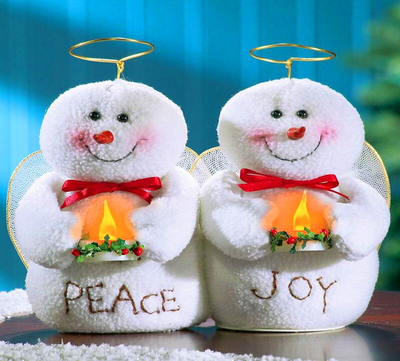 Snowman Angels with Candles