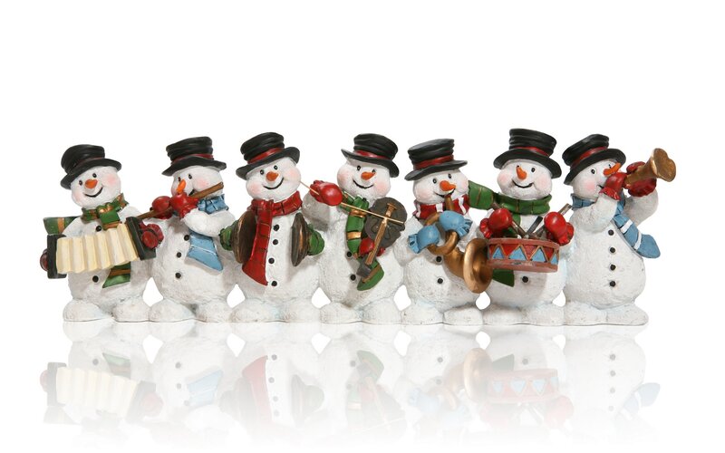 Snowman Band Figurines — White