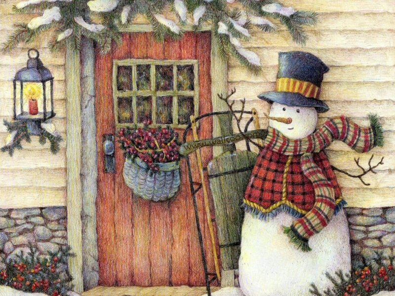 Snowman by Door