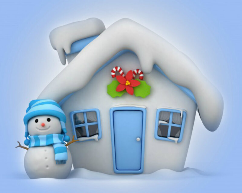 Snowman by House