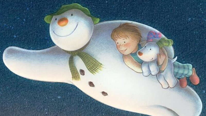 Snowman Carrying Boy