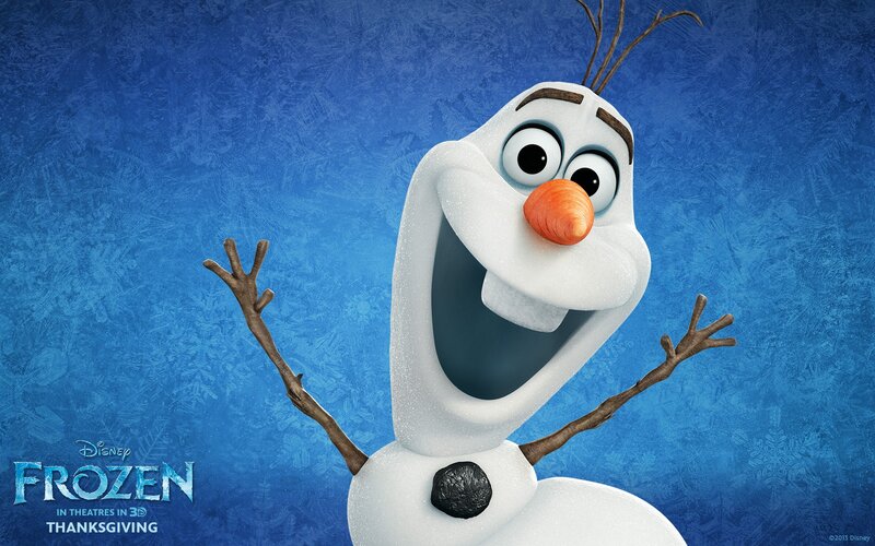 Snowman Character — Blue, Cheerful