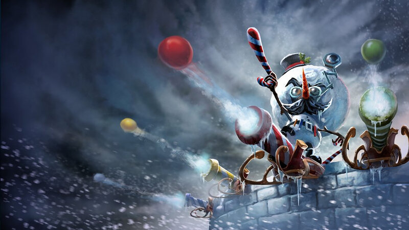 Snowman Character in Sleigh