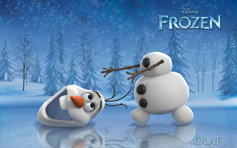 Snowman Character in Snow — Blue, Playful