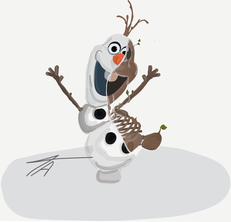 Snowman Character — White