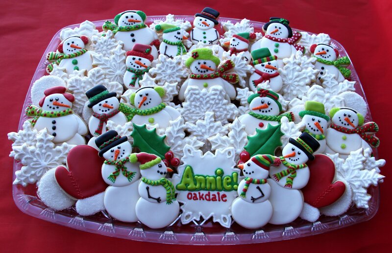 Snowman Cookies on Tray
