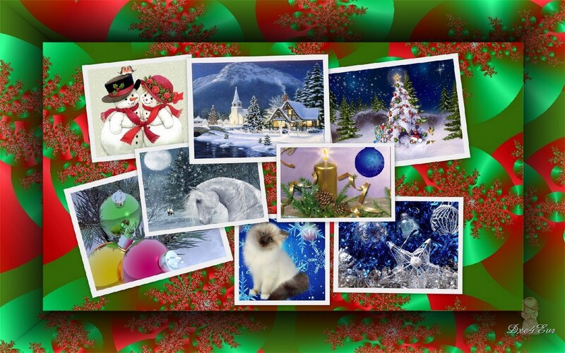 Snowman Couple Collage