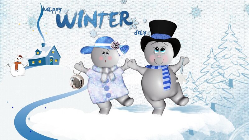 Snowman Couple Dancing