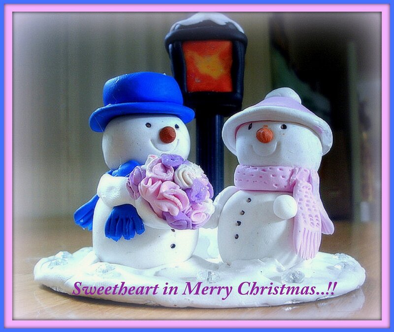 Snowman Couple Figurine