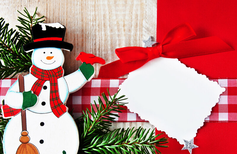 Snowman Decoration — Red, Festive